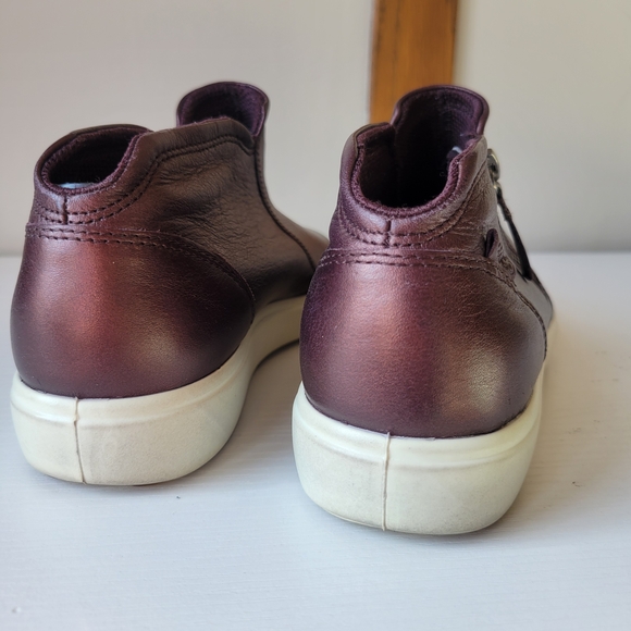 Ecco Womens Leather Slip On Sneakers Size 8 - Picture 4 of 12